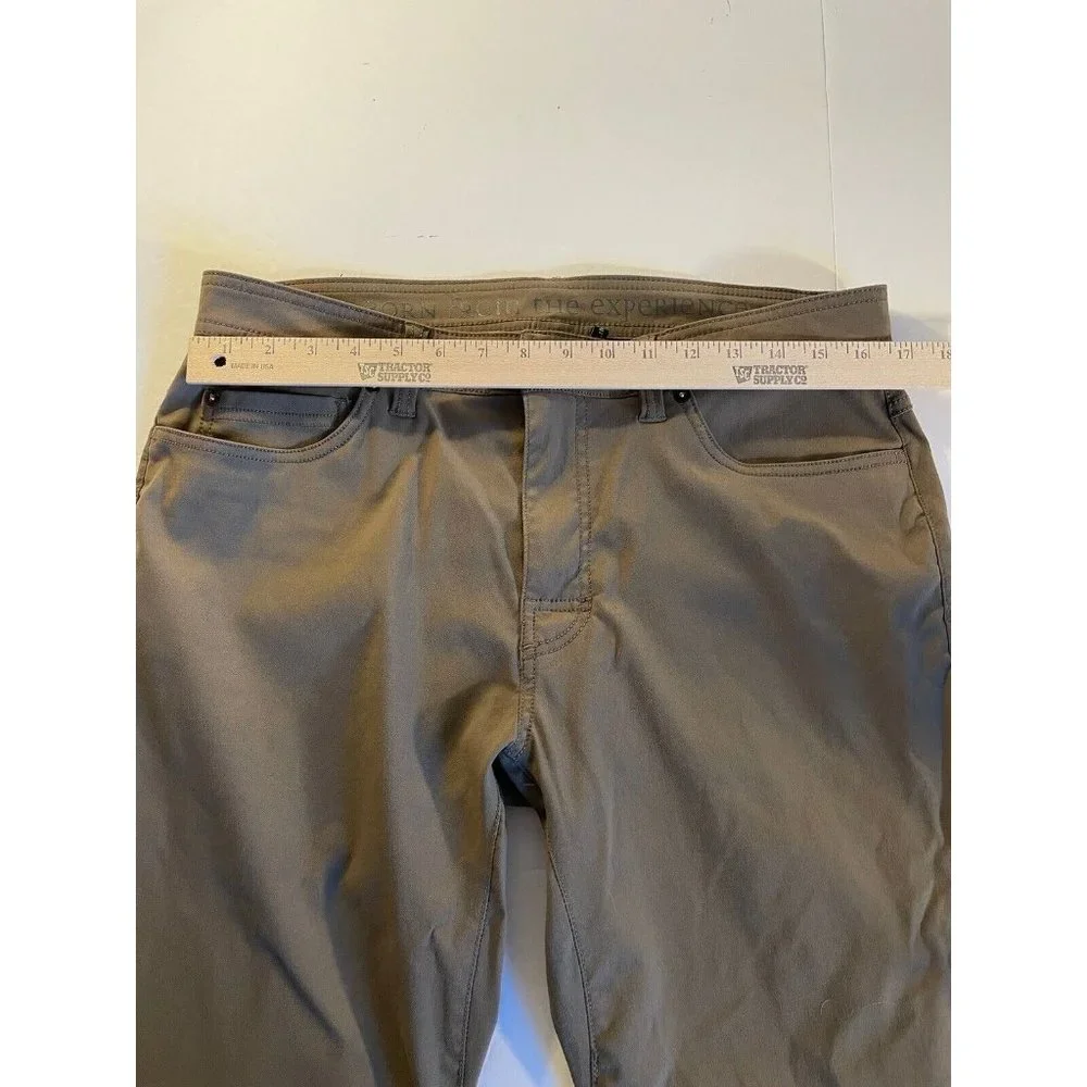 prAna Breathe Pants 34 X 29 Brown Slim Fit 5 Pocket Straight Leg Casual Hiking - Picture 12 of 13